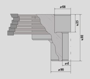 Ориентировочные размеры дробилок для станков с рабочим диаметром 200 мм