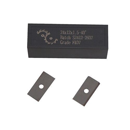 Нож сменный твердосплавный 24×12×1.5 с фаской стандарт HW 40° 4-5° Z=2 NR, F241215FK07